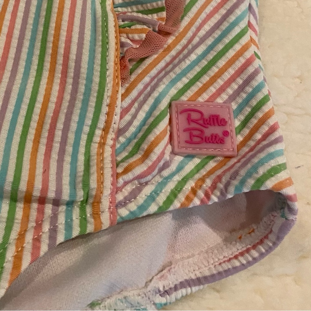 Darling Set with Pastel Stripe Ruffle Butts Swimsuit & Old Navy Coverup - Picture 5 of 13